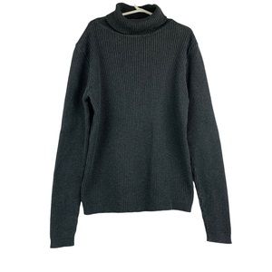 Gap Women's Gray Knit 100% Cotton Pullover Turtleneck Sweater Size XS